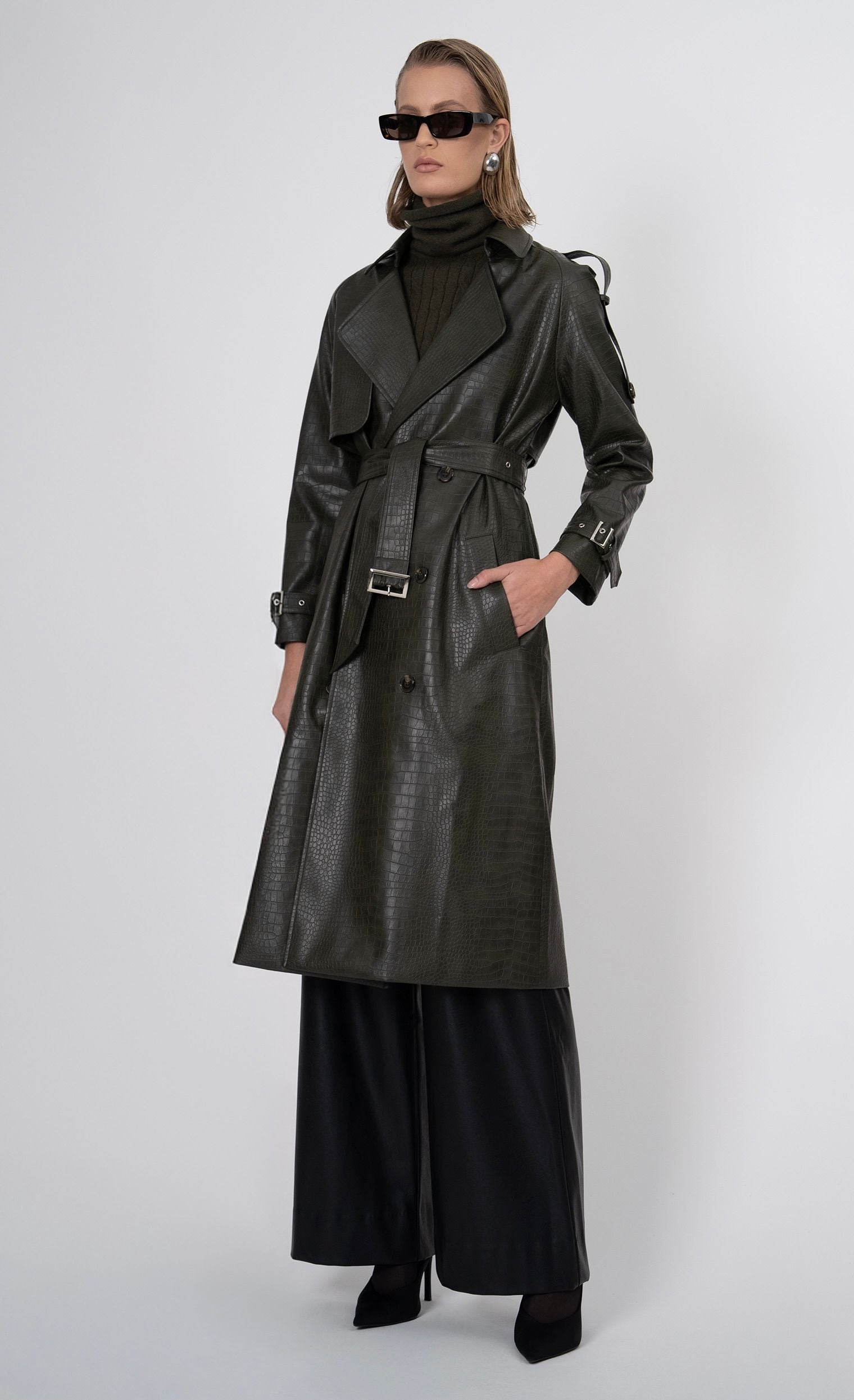 Adrian Trench Trench Coat Nonchalant Label