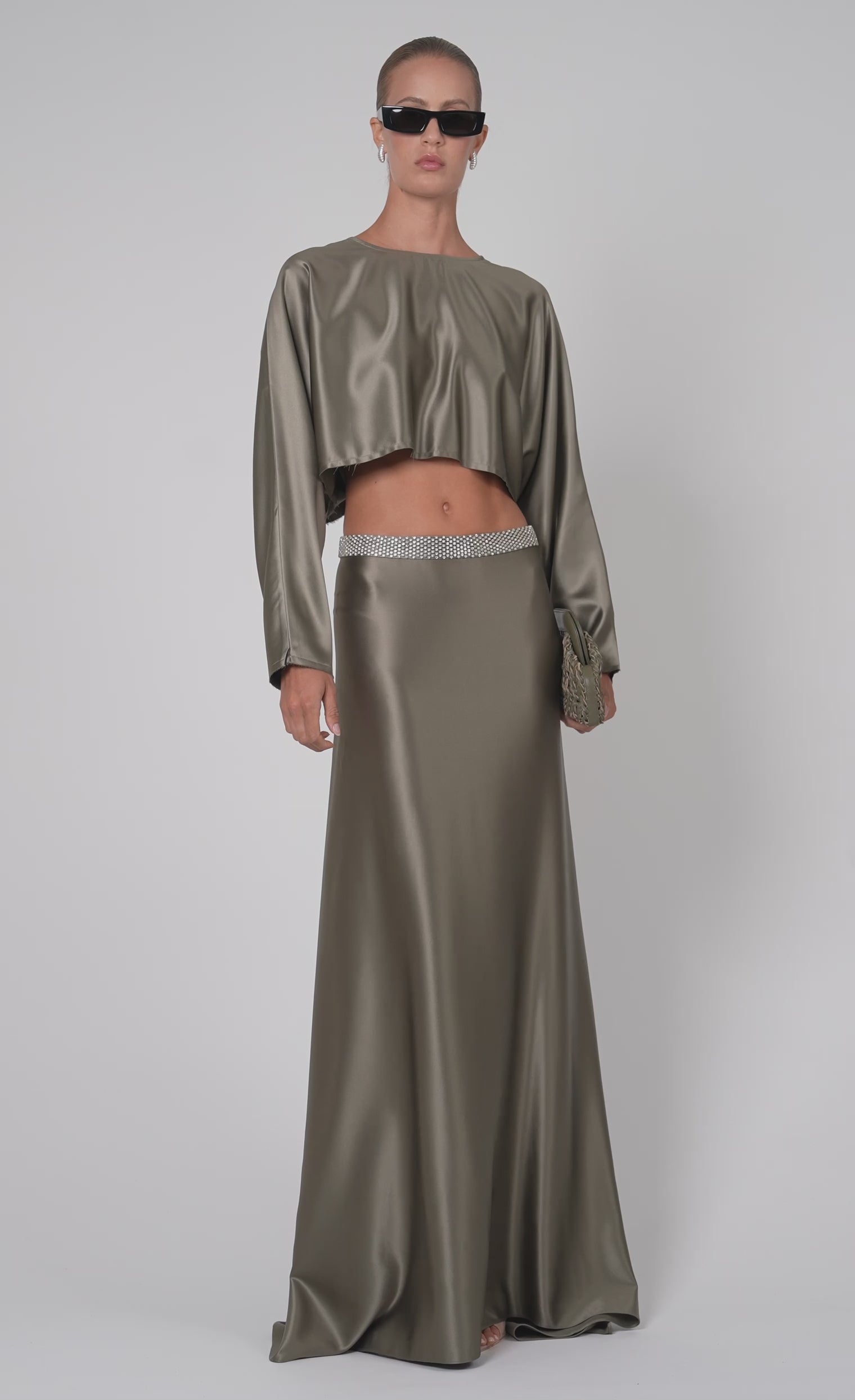 Emilia Crop - Moss Top Nonchalant Label