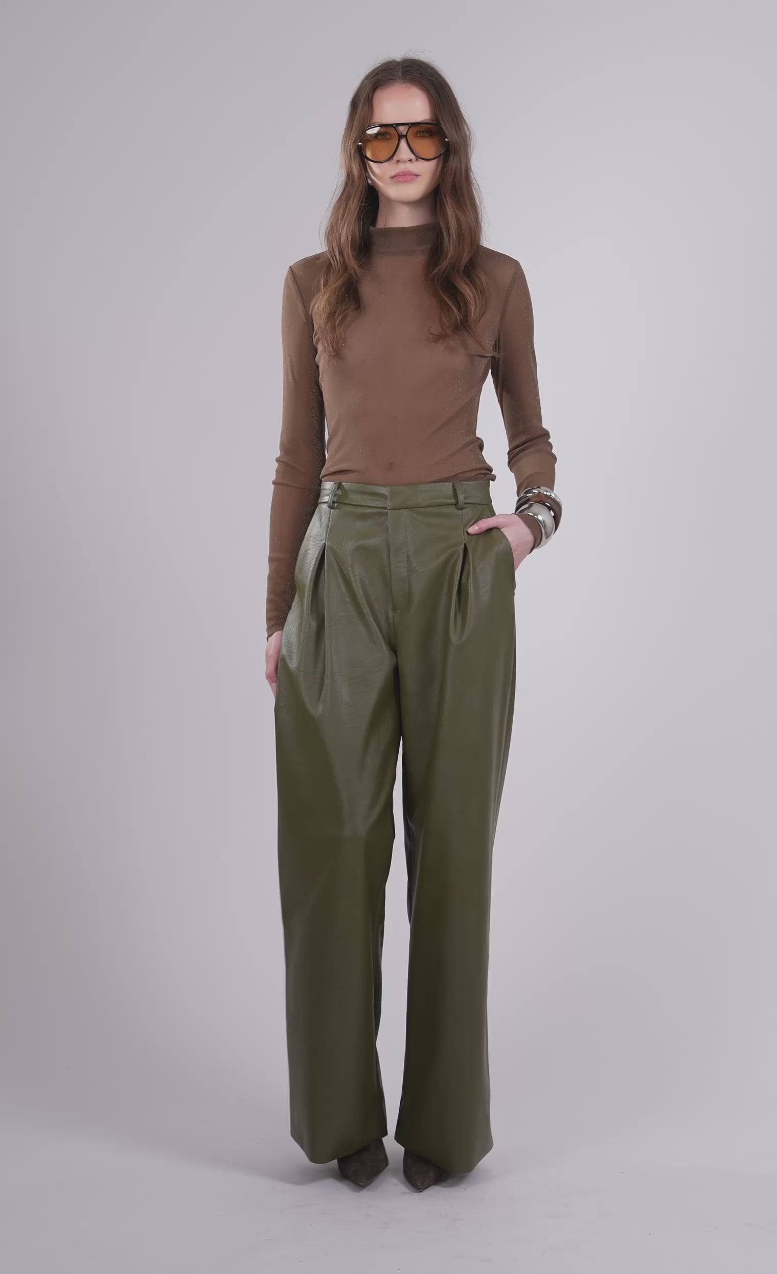 Salome Pant - Olive PANT Nonchalant Label