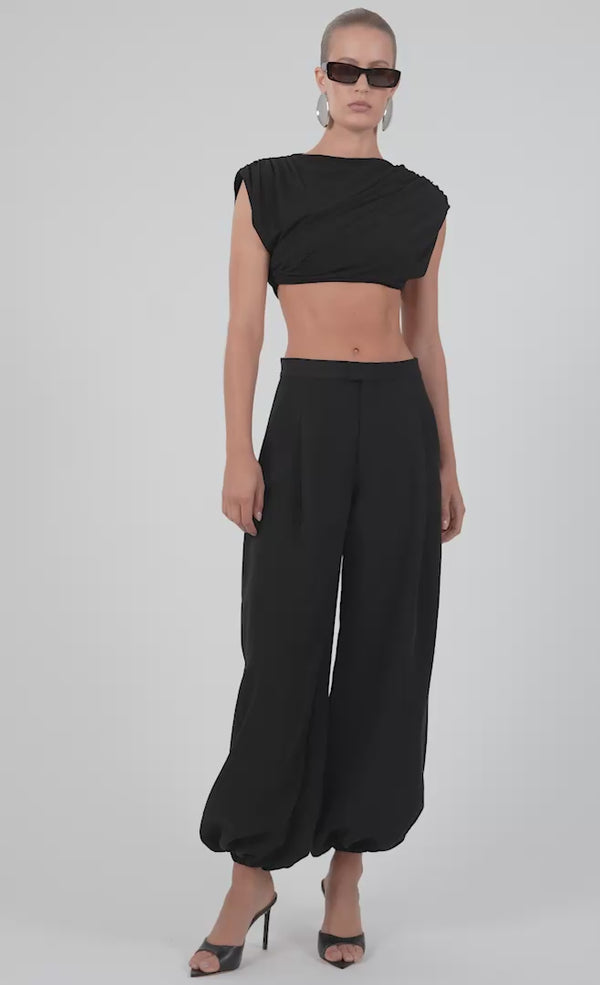 Lucinda Crop - Black Crop Top Nonchalant Label