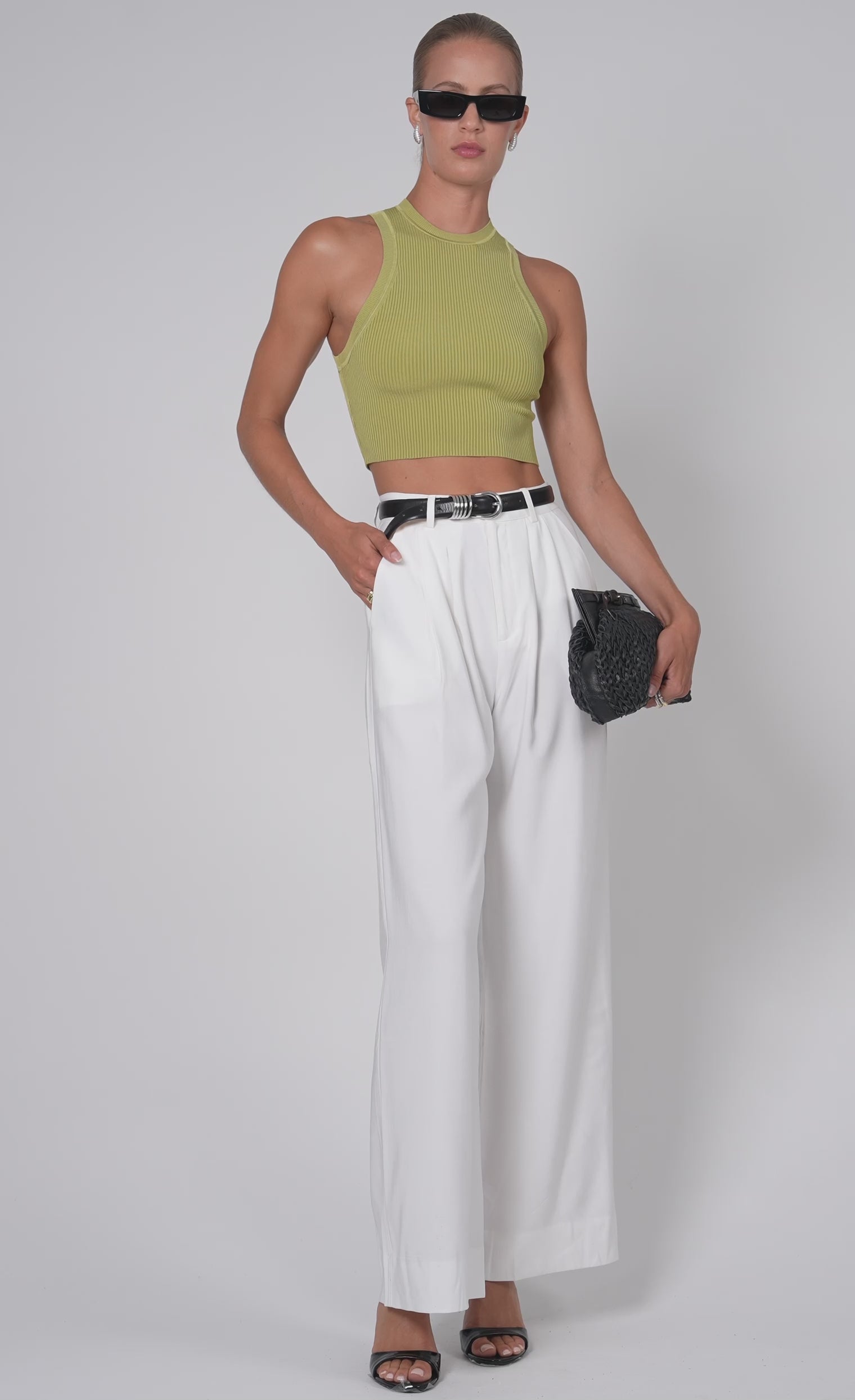 Mia Tank - Soft Green Top Nonchalant Label