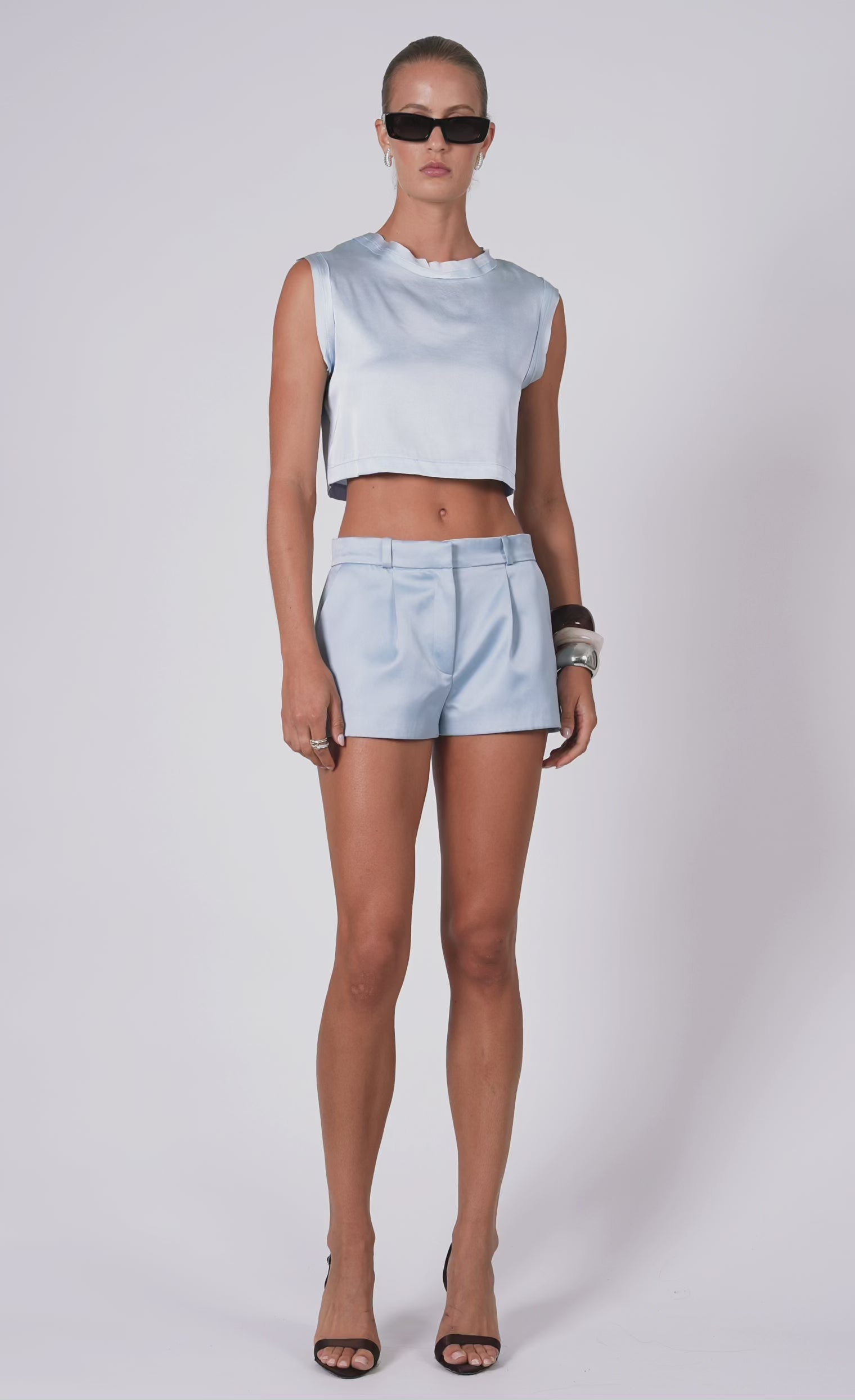Mel Crop - Baby Blue Top Nonchalant Label