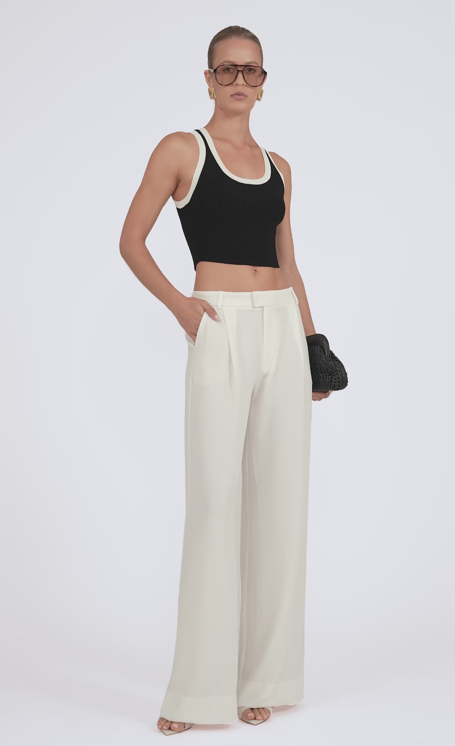Eve Crop - Black & White Top Nonchalant Label