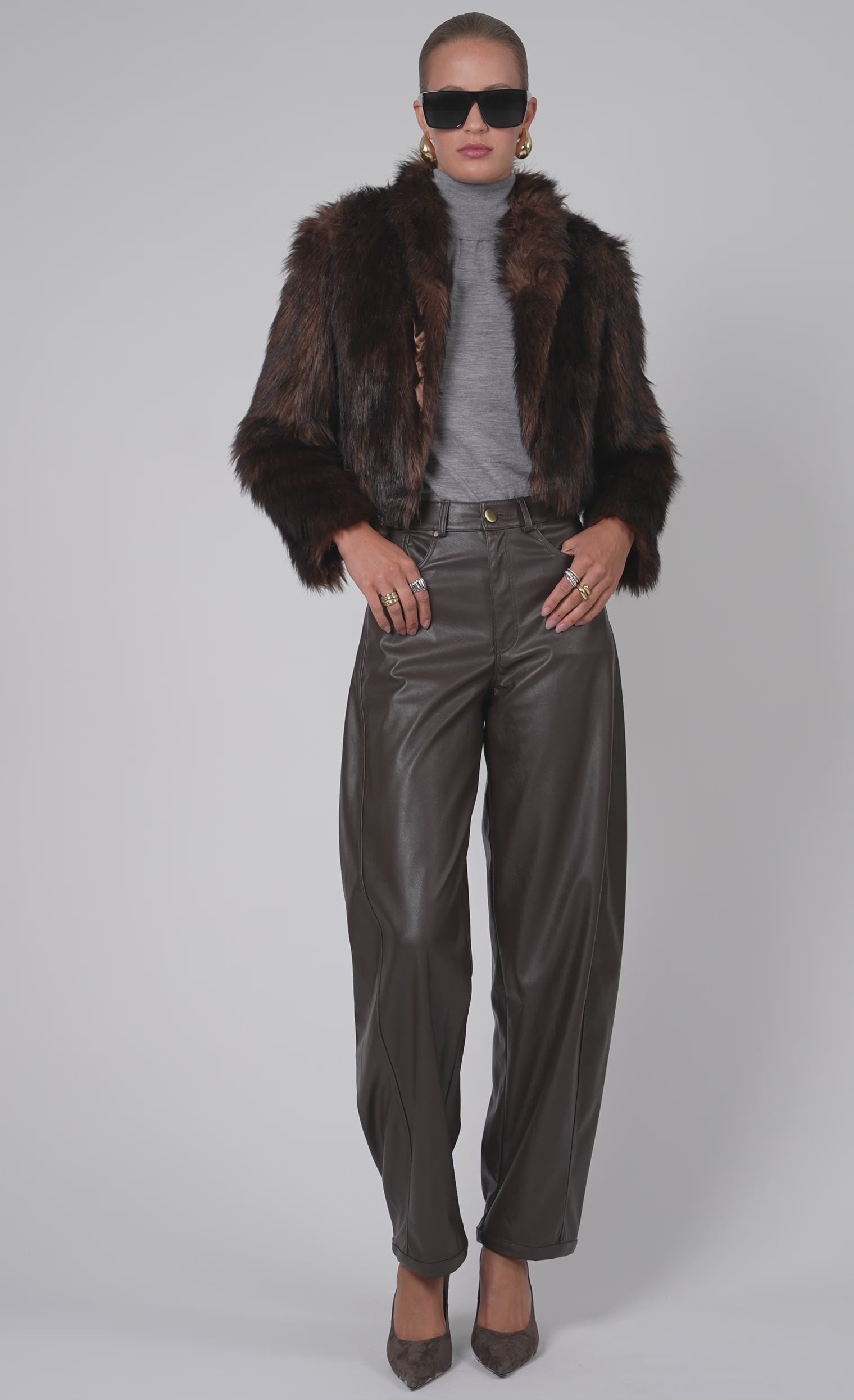 Uma Faux Fur Jacket - Brown Jacket Nonchalant Label