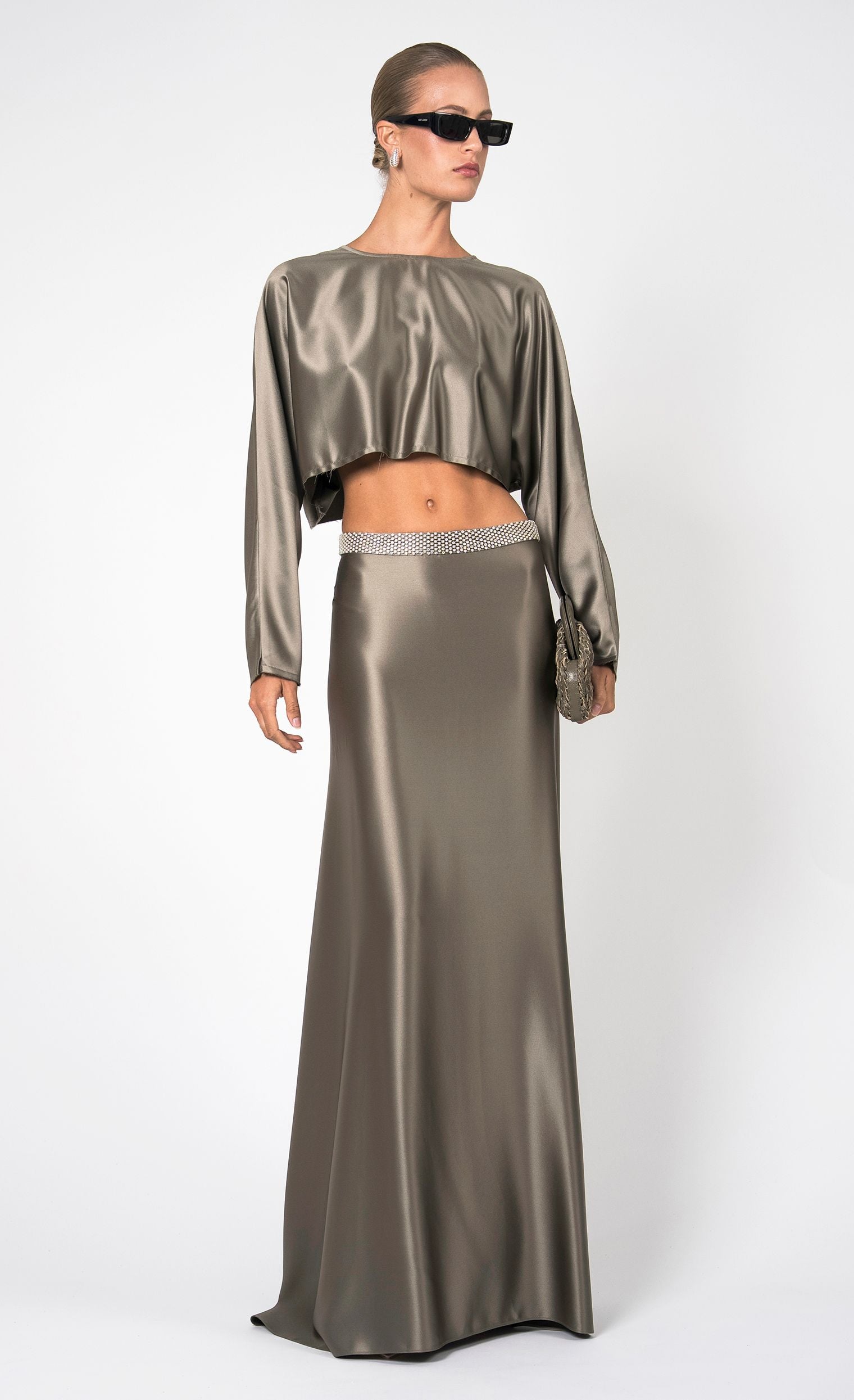 Emilia Crop - Moss Top Nonchalant Label