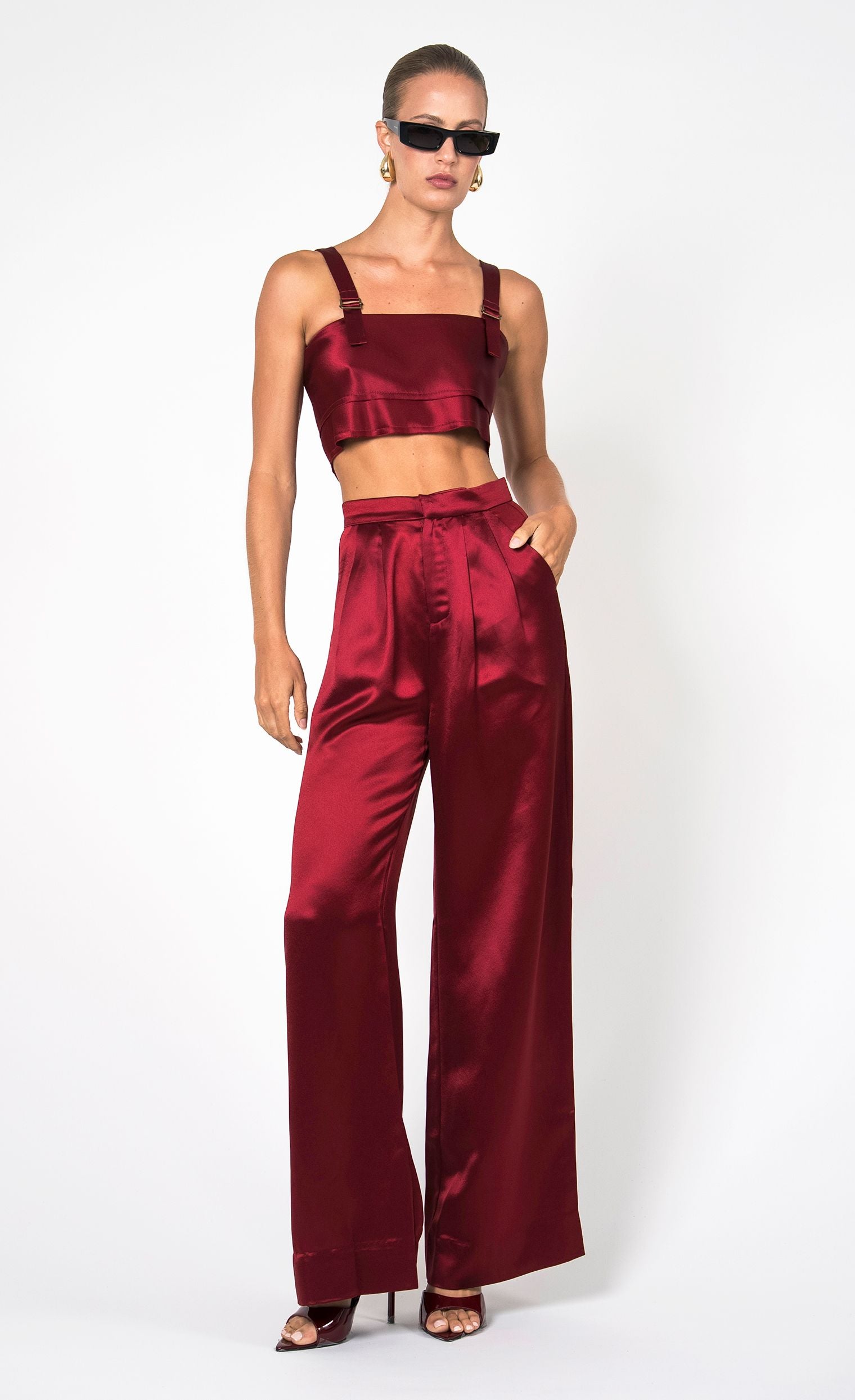 Astrid Crop - Bordeaux Crop Top Nonchalant Label