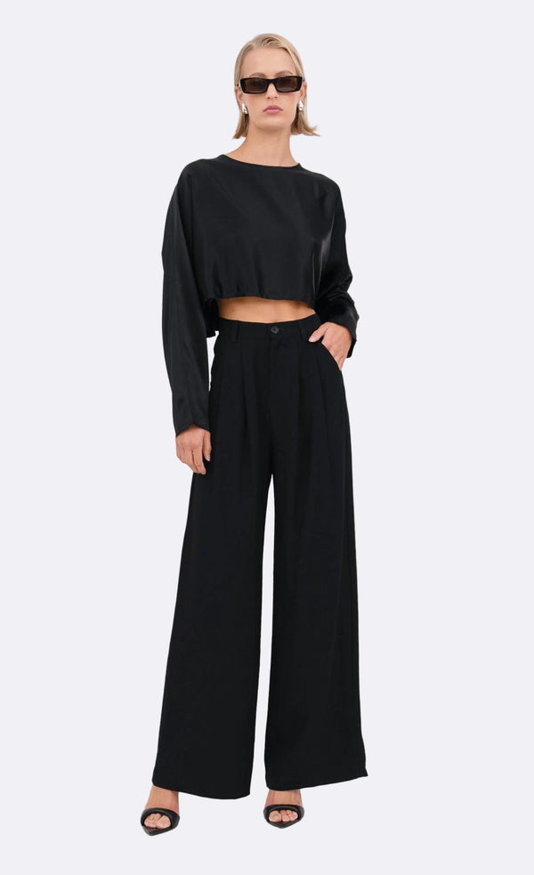 Fabi Wide Leg Pant - Black nonchalantlabel