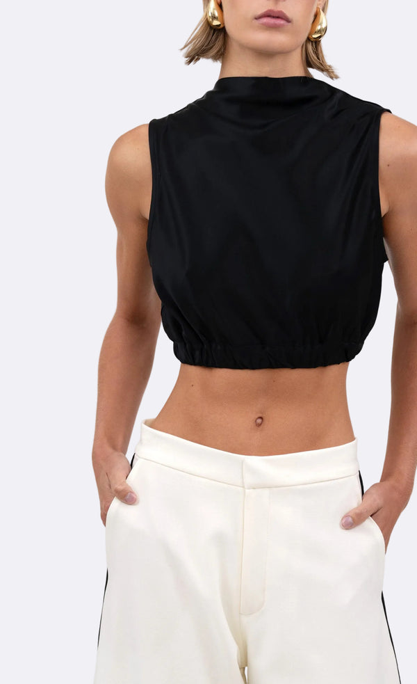 Reese Crop - Black Crop Top Nonchalant Label