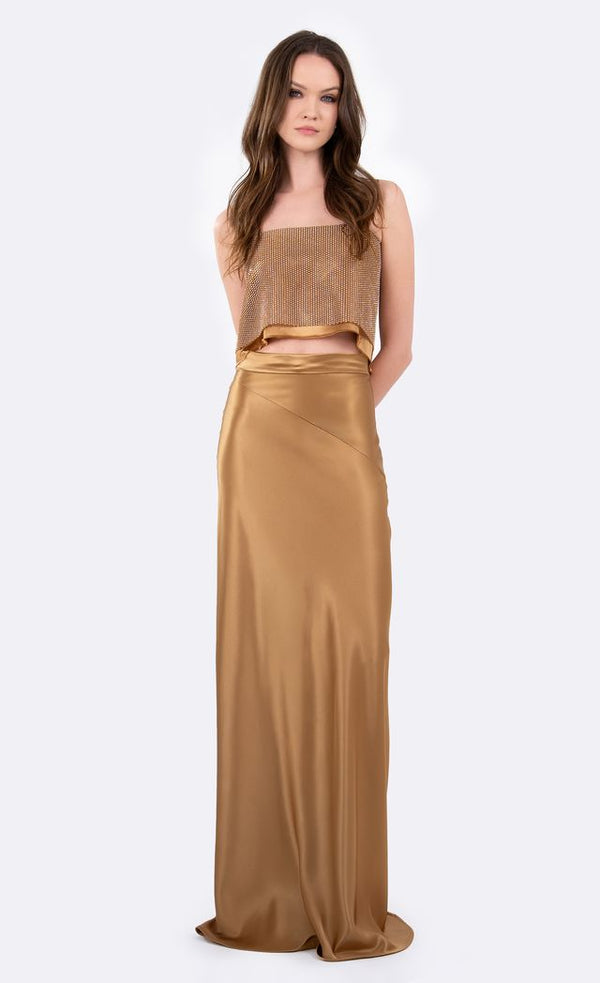 Catrina Jewel Tank - Gold Crop Top Nonchalant Label