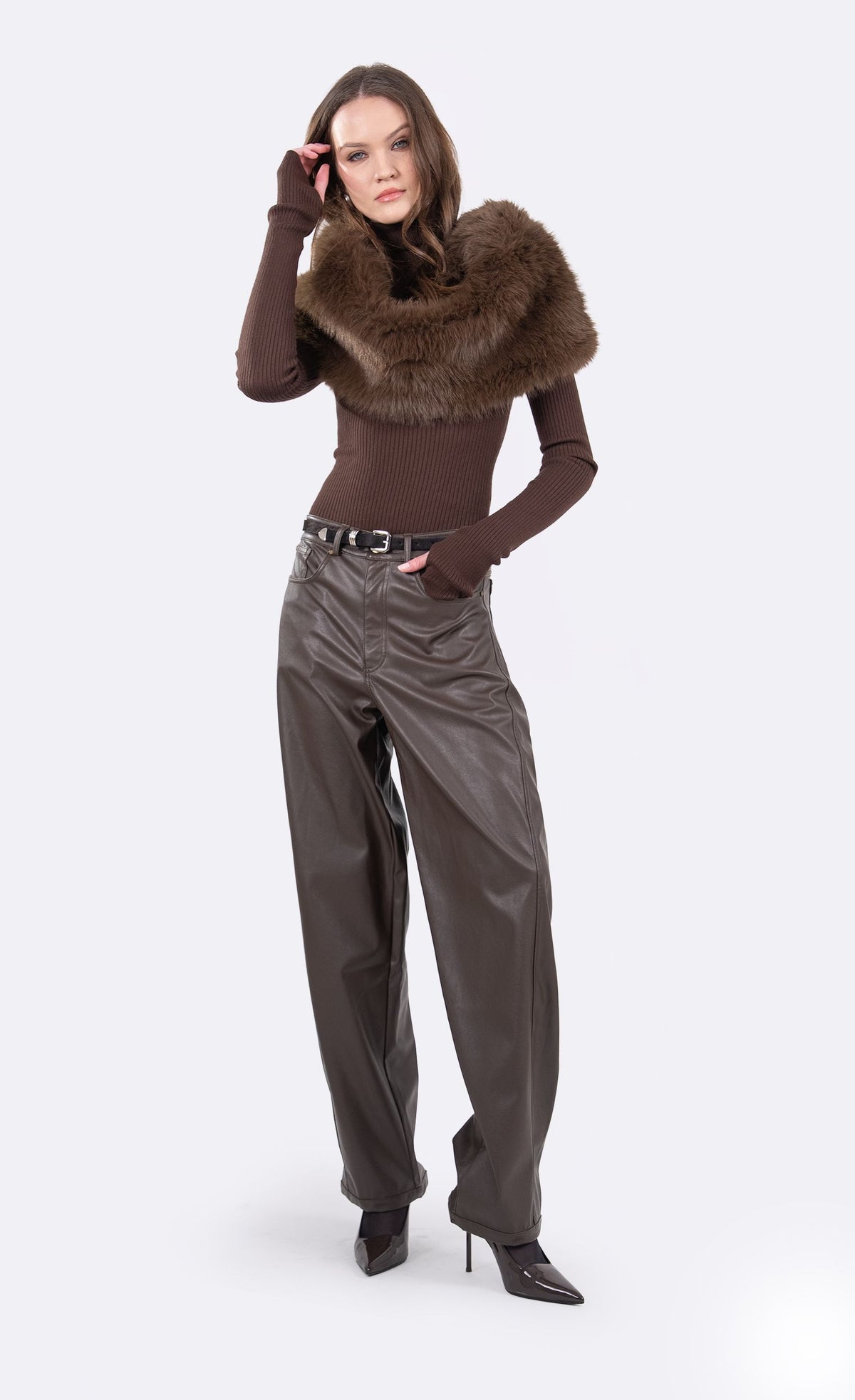 Mallory Faux Fur Shawl Shawl Nonchalant Label