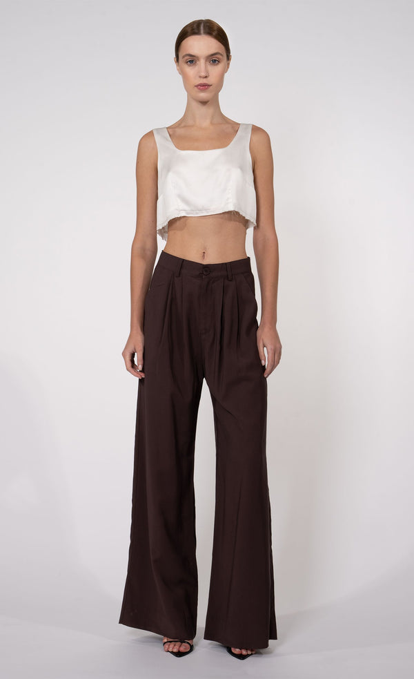 Fabi Wide Leg Pant - Chocolate nonchalantlabel